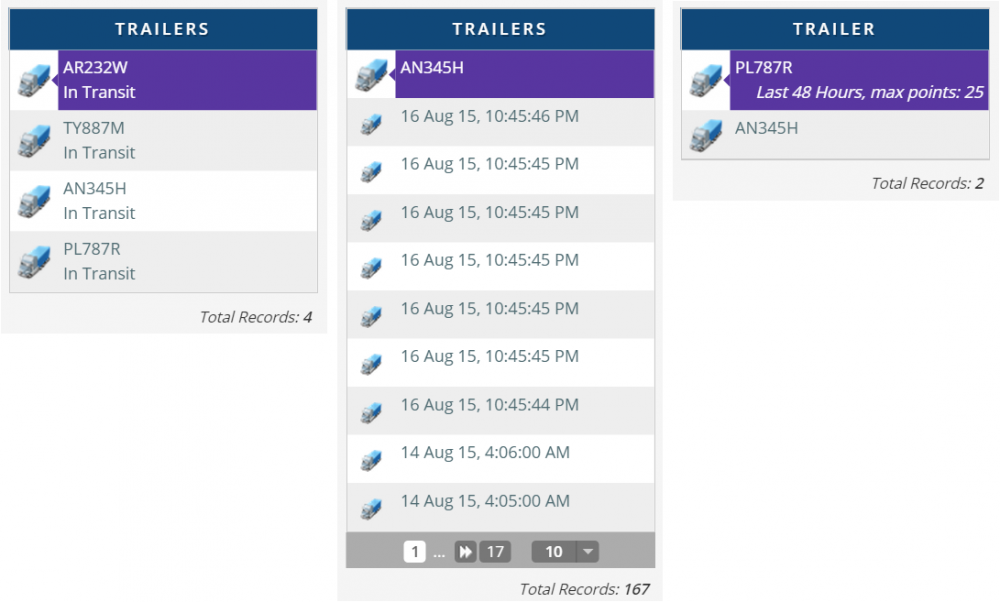 Three row guides, for a Markers-type map element, a Paths-type element, and a Process-type element, respectively.